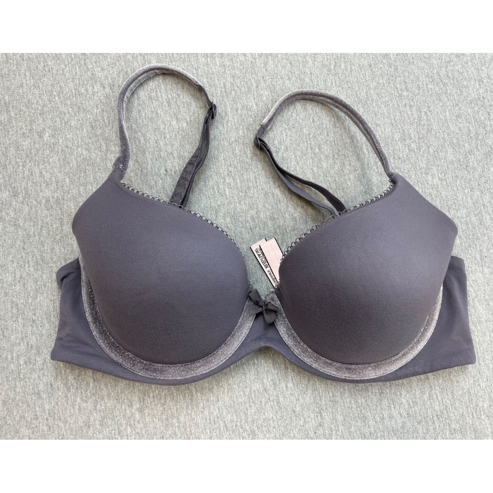 Victorias Secret Bra Womens 32D Purple Body By Victoria‎ Lined Demi Underwire